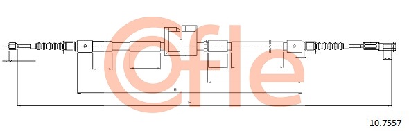COFLE 216 018 10.7557 - Kézifék bowden, kézifék kötél