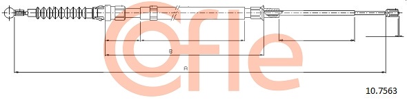 COFLE 259 387 10.7563 - Kézifék bowden, kézifék kötél