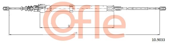 COFLE 207 085 10.9033 - Kézifék bowden, kézifék kötél