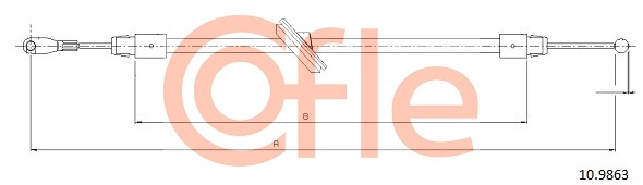 COFLE 225 397 10.9863 - Kézifék bowden, kézifék kötél