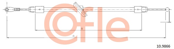 COFLE 225 400 10.9866 - Kézifék bowden, kézifék kötél