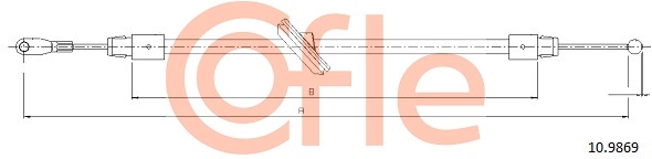 COFLE 92.10.9869 Kézifék bowden, kézifék kötél