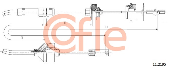 COFLE 92.11.2195 Kuplungkötél, kuplungbowden