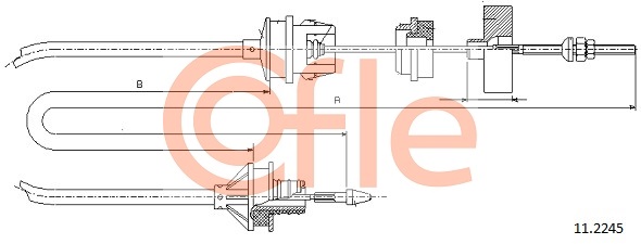 COFLE 309 949 11.2245 - Kuplungkötél, kuplungbowden