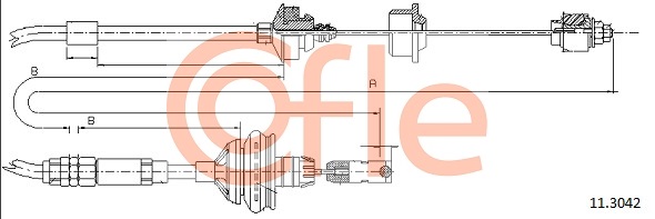 COFLE COF 11.3042 Kuplungkötél, kuplungbowden