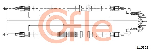 COFLE 92.11.5862 Kézifék bowden, kézifék kötél