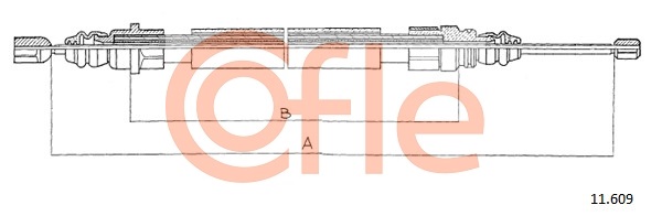 COFLE 200 915 11.609 - Kézifék bowden, kézifék kötél