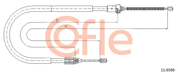 COFLE 92.11.6586 Kézifék bowden, kézifék kötél