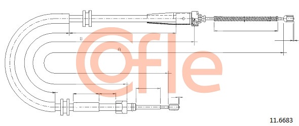 COFLE CFE11.6683 huzal, rögzítőfék