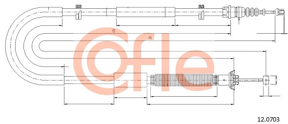 COFLE COF 12.0703 Kézifék bowden, kézifék kötél