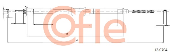 COFLE COF 12.0704 Kézifék bowden, kézifék kötél