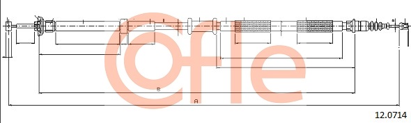 COFLE 218 693 12.0714 - Kézifék bowden, kézifék kötél