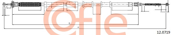 COFLE COF 12.0719 Kézifék bowden, kézifék kötél