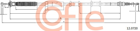 COFLE 221 021 12.0720 - Kézifék bowden, kézifék kötél