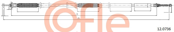 COFLE 224 556 12.0736 - Kézifék bowden, kézifék kötél