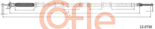 COFLE 92.12.0738 Kézifék bowden, kézifék kötél