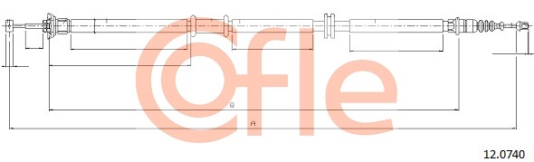 COFLE COF 12.0740 Kézifék bowden, kézifék kötél