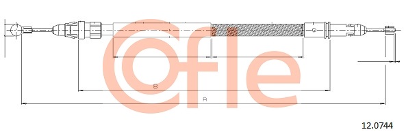 COFLE COF 12.0744 Kézifék bowden, kézifék kötél