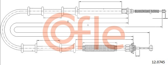 COFLE 12.0745 CO Kézifék bowden, kézifék kötél