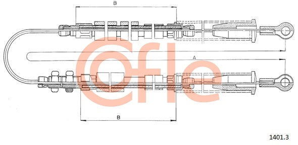 COFLE CFE1401.3 huzal, rögzítőfék