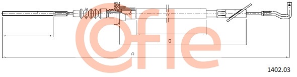 COFLE 92.1402.03 Kuplungkötél, kuplungbowden