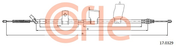 COFLE 253 618 17.0329 - Kézifék bowden, kézifék kötél