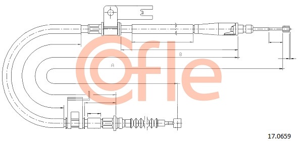 COFLE 225 348 17.0659 - Kézifék bowden, kézifék kötél