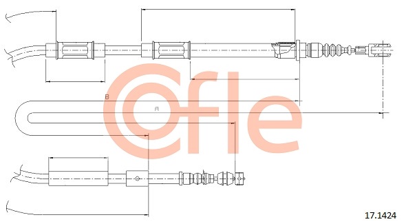 COFLE 225 506 17.1424 - Kézifék bowden, kézifék kötél