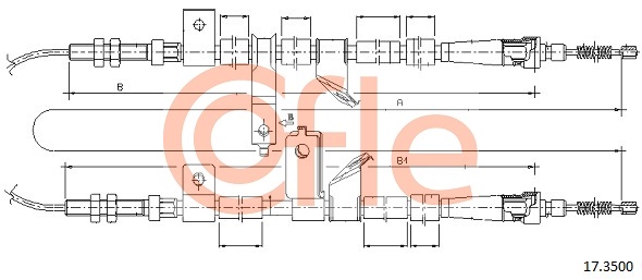 COFLE COF 17.3500 Kézifék bowden, kézifék kötél