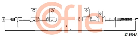 COFLE 92.17.3505A Kézifék bowden, kézifék kötél
