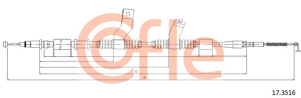 COFLE 225 252 17.3516 - Kézifék bowden, kézifék kötél