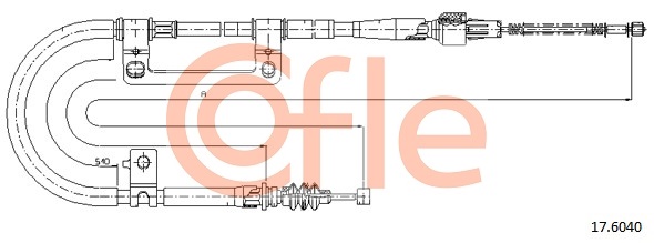 COFLE 225 312 17.6040 - Kézifék bowden, kézifék kötél