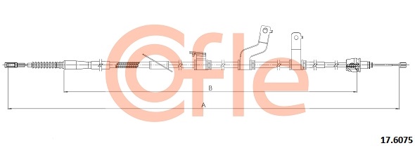 COFLE CFE17.6075 huzal, rögzítőfék