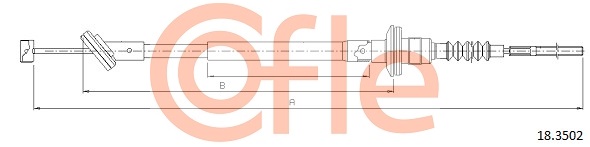 COFLE COF 18.3502 Kuplungkötél, kuplungbowden
