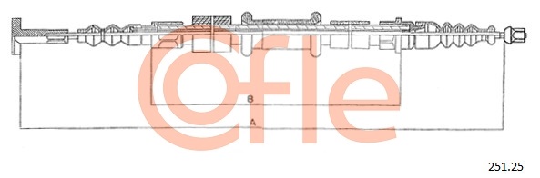 COFLE 203 971 251.25 - Kézifék bowden, kézifék kötél