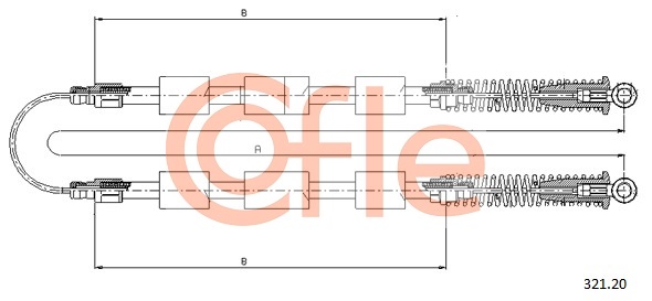 COFLE CFE321.20 huzal, rögzítőfék