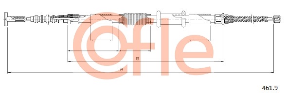 COFLE 461.9 CO Kézifék bowden, kézifék kötél