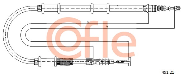 COFLE COF 491.21 Kézifék bowden, kézifék kötél