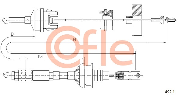 COFLE 492.1 CO Kuplungkötél, kuplungbowden