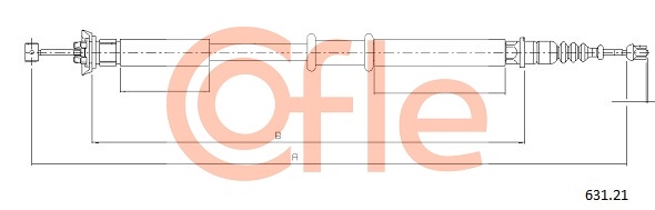 COFLE 205 698 631.21 - Kézifék bowden, kézifék kötél