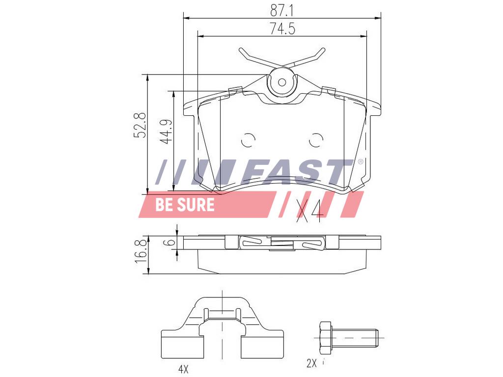 FAST FASFT29520 fékbetét készlet, tárcsafék
